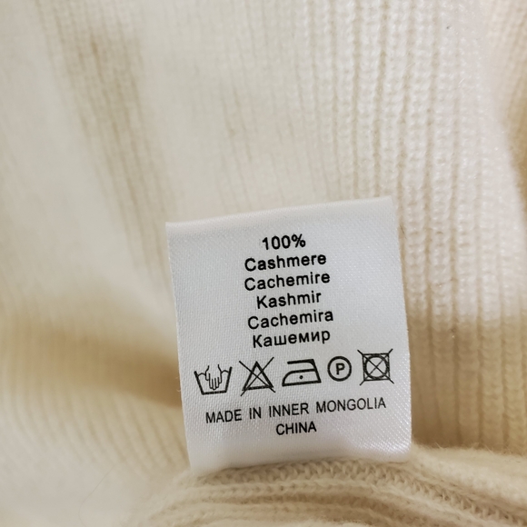 3very 100% Cashmere beige ribbed long sleeve sweater Size Large - Picture 4 of 8